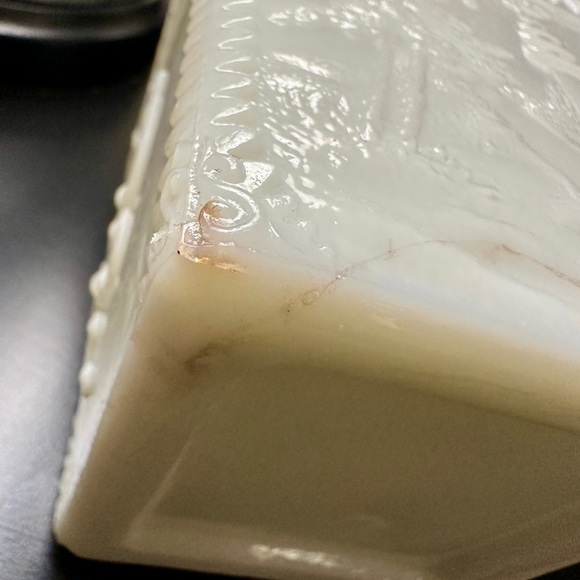 ANTIQUE, WESTMORELAND SPECIALTY, MILK GLASS, 1905, COLLECTIBLE JAR - Picture 7 of 8